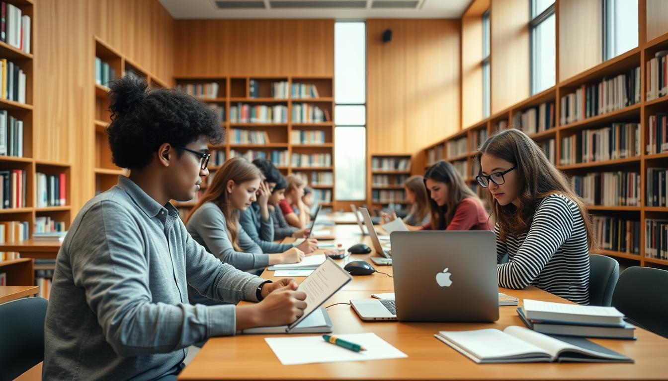 Students working in research laboratory